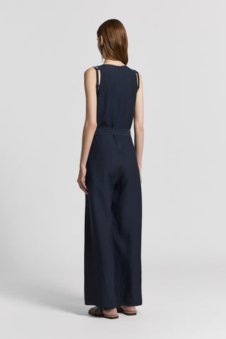 Viscose linen twill jumpsuit