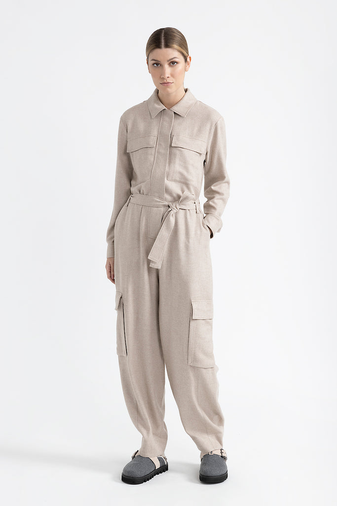 Viscose and wool flannel jumpsuit  