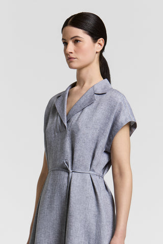 Lightweight pure linen canvas dress