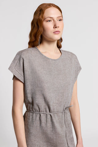 Lightweight pure linen canvas dress