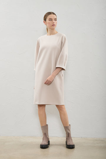 Midi dress in soft double-cloth fabric  
