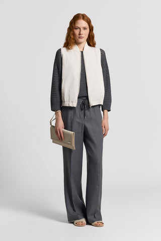 Knit and technical taffeta vest