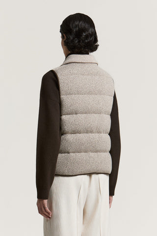 Gilet in piuma in lana e cashmere