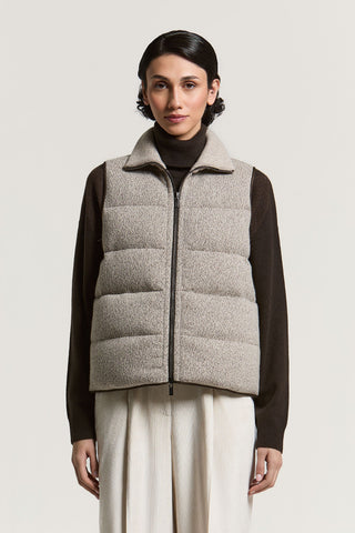 Gilet in piuma in lana e cashmere