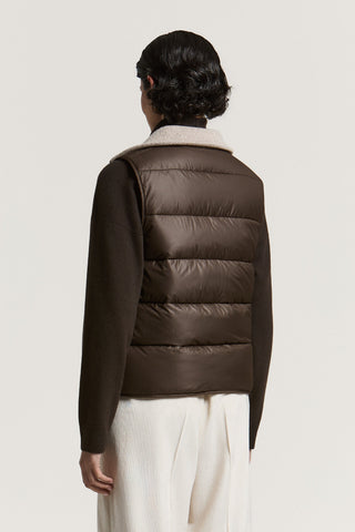 Gilet in piuma in lana e cashmere