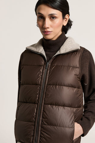Gilet in piuma in lana e cashmere