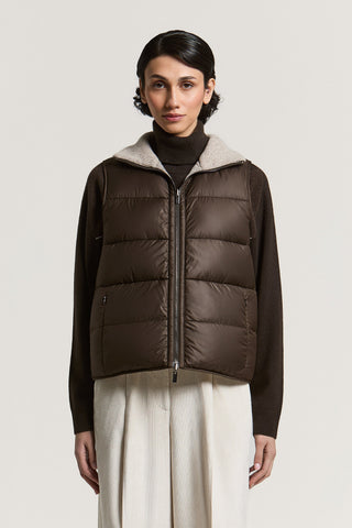 Gilet in piuma in lana e cashmere