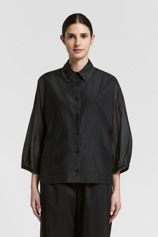 Matte silk and cotton organza shirt