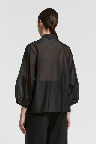 Matte silk and cotton organza shirt