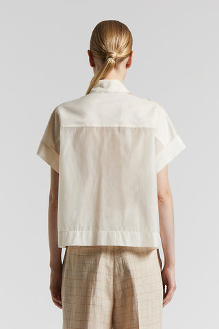 Matt silk-cotton organza shirt