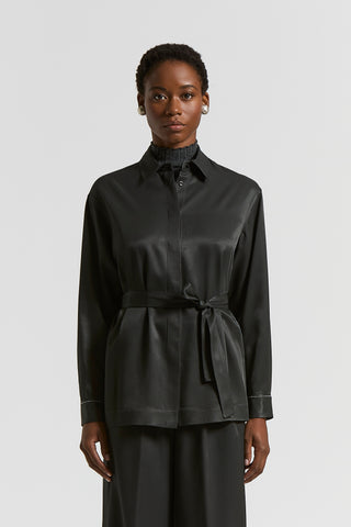 Camicia in fluido twill di viscosa