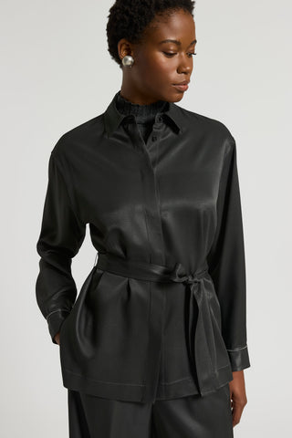 Camicia in fluido twill di viscosa
