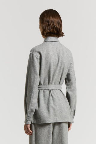 Carded cashmere wool gauze shirt