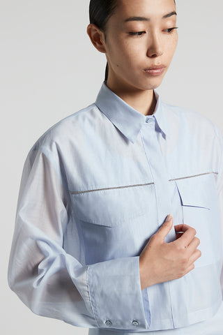 Matt cotton-silk organza shirt