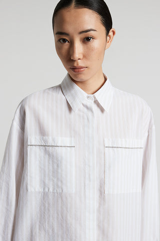 Striped cotton muslin shirt