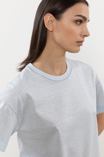 Linen and cotton piqué T-shirt  