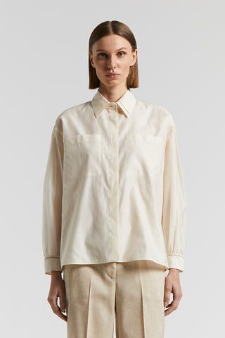 Matt silk and cotton organza shirt