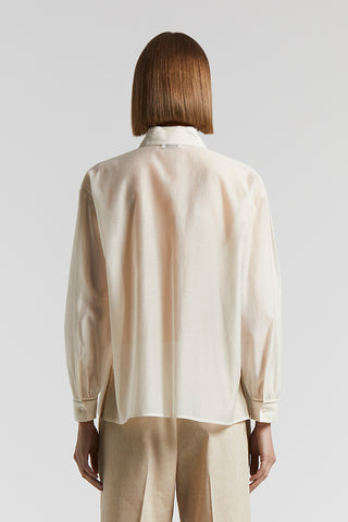 Matt silk and cotton organza shirt