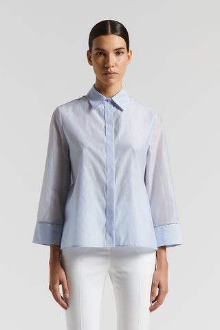 Cotton organza and matt silk shirt