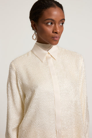 Camicia in fil coupé di viscosa 3 / 4