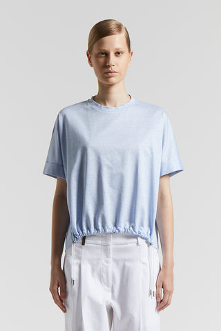 Slub cotton linen piqué jersey t-shirt