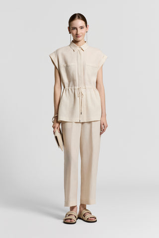 Lightweight pure linen canvas shirt