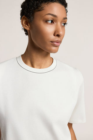T-shirt in jersey doppio in cotone