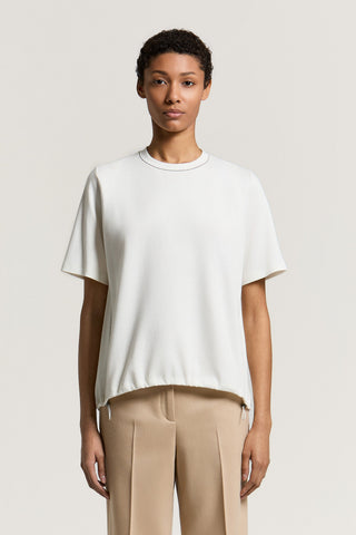 T-shirt in jersey doppio in cotone
