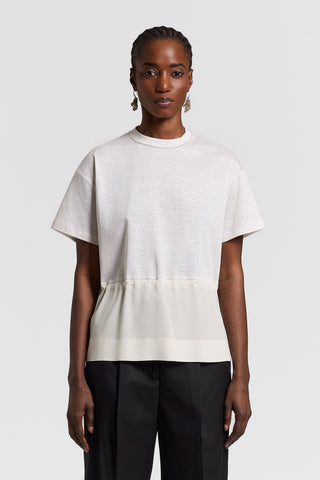 T-shirt in lino, cotone e seta