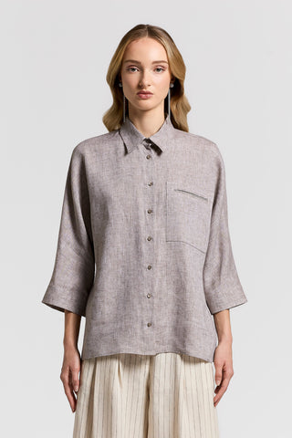 Camicia in tela leggera di puro lino