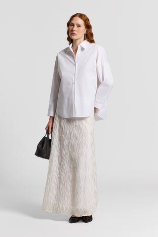 Oversize stretch cotton shirt