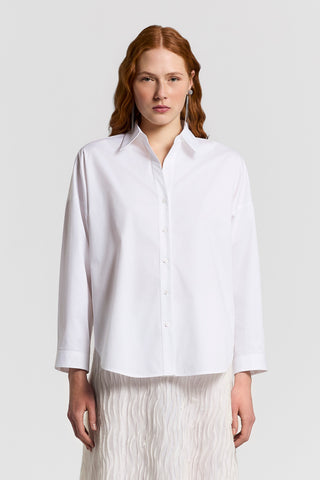 Oversize stretch cotton shirt