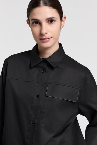 Camicia boxy in cotone mano vela