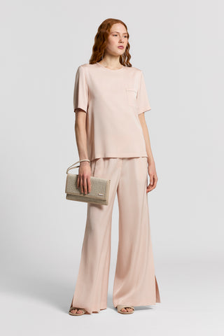 Pantalone in raso fluido di viscosa