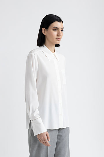 Silk shirt with Punto Luce trim  