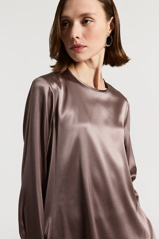 Blusa in raso di seta stretch