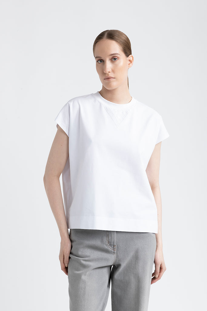 Cotton jersey T-shirt with sequins  