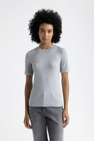 Jersey T-shirt with Punto Luce trim  