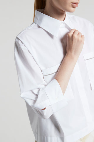 Stretch cotton poplin shirt