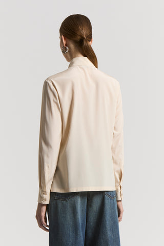 Stretch silk crepe de chine shirt