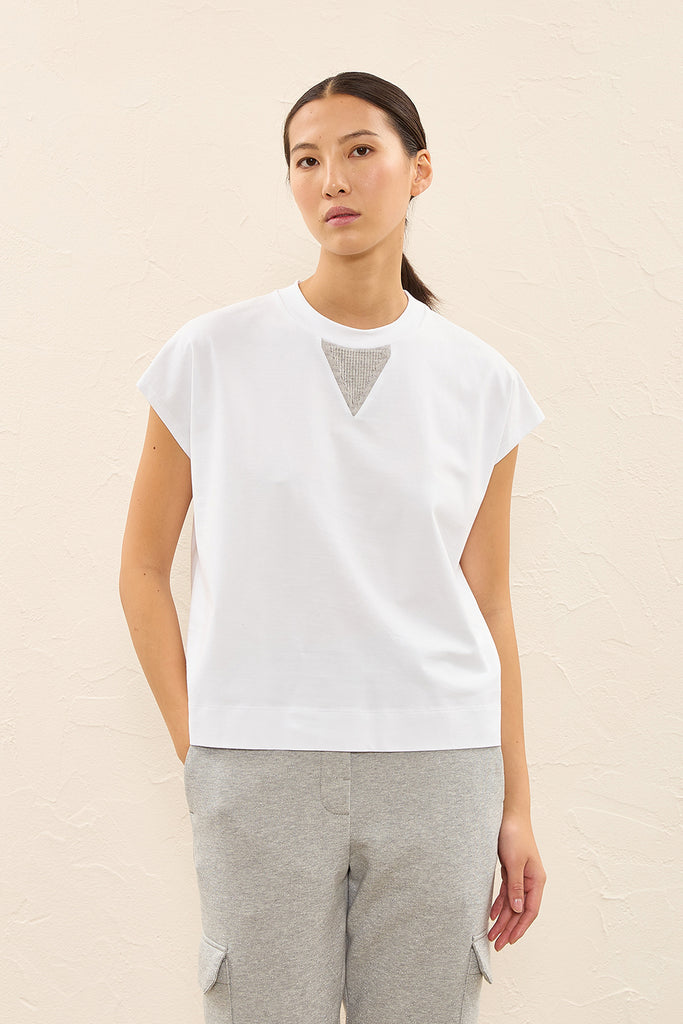 Crop T-shirt with Punto Luce  
