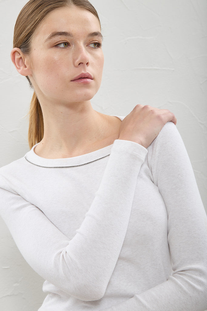 Ribbed cotton jersey top  