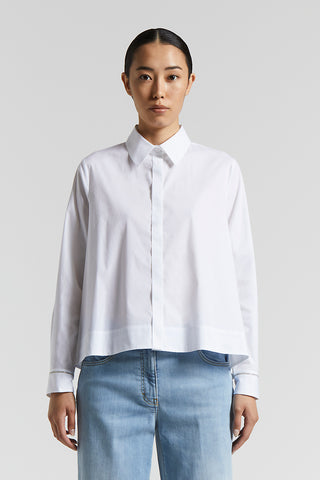 Poplin and cotton voile shirt