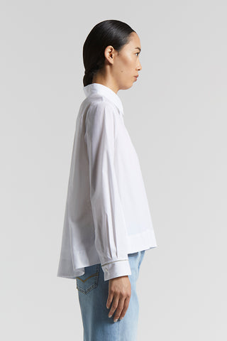 Poplin and cotton voile shirt