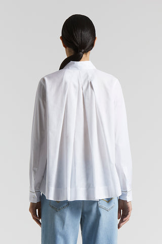 Poplin and cotton voile shirt