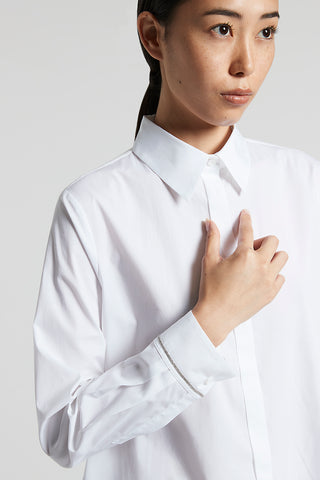 Poplin and cotton voile shirt