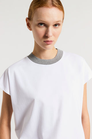 T-shirt in jersey di cotone stretch