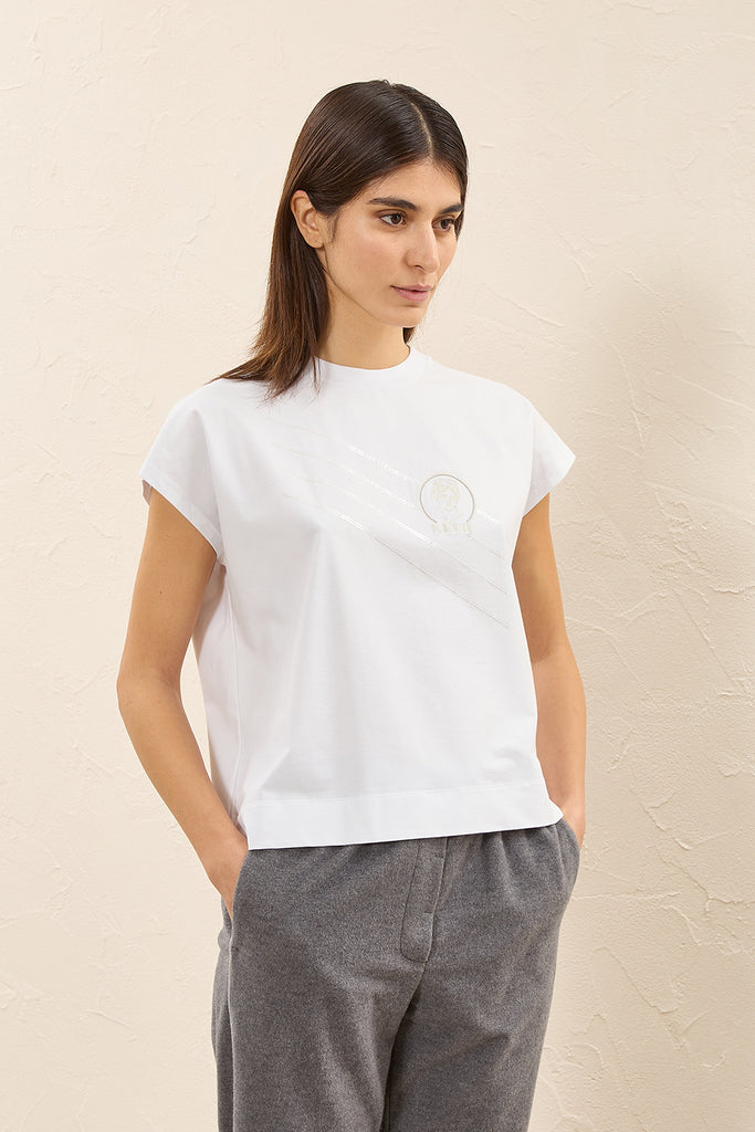 Crop T-shirt in cotton jersey  
