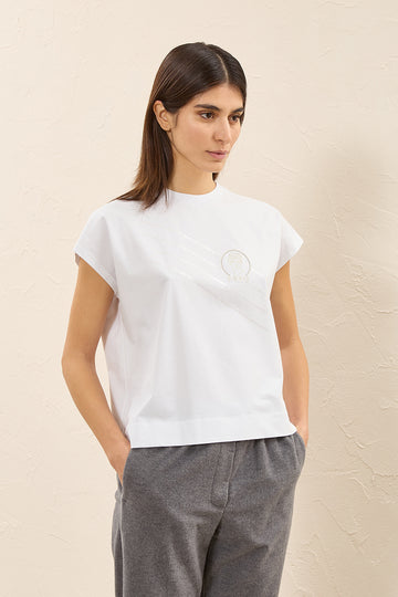 Crop T-shirt in cotton jersey  