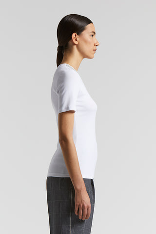 Stretch micro-ribbed jersey T-shirt